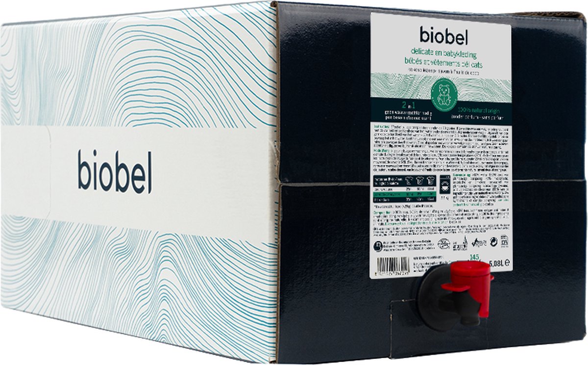 Biobel – Vloeibaar Wasmiddel voor Delicate en Babykleding – 20L – 100% Natuurlijk - Voordeelverpakking