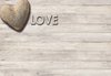 Fotobehang - Vlies Behang - Hart op Houten Planken - Love - 312 x 219 cm
