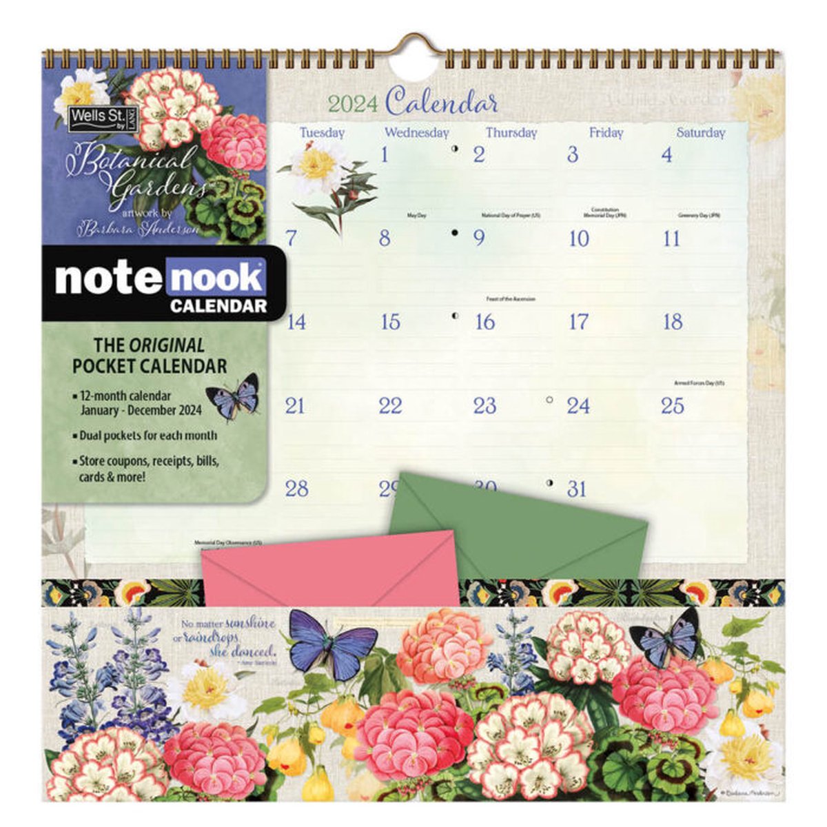 Botanical Gardens Pocket Note Nook Kalender 2024