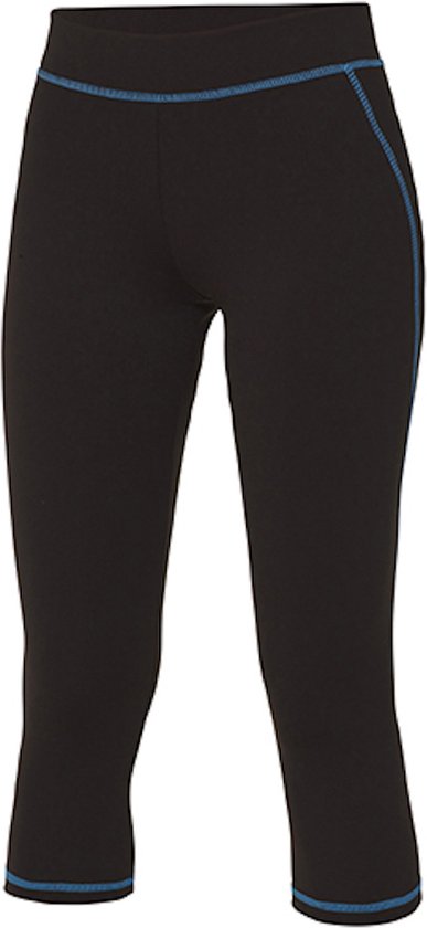 Pantalon/Legging d'entraînement Cool Capri pour femme Noir/ Blue Sapphire - S