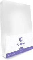 Cillows Premium Topper Molton Hoeslaken voor Topper - Katoen (stretch) - 200x200 cm - (t/m 12 cm hoogte) - Wit