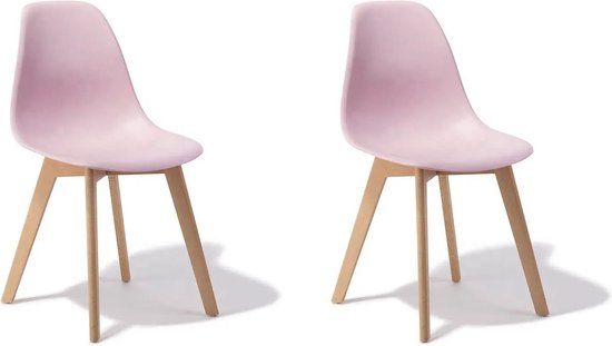 KITO - Eetkamerstoelen - set van 2 eettafel stoelen - roze