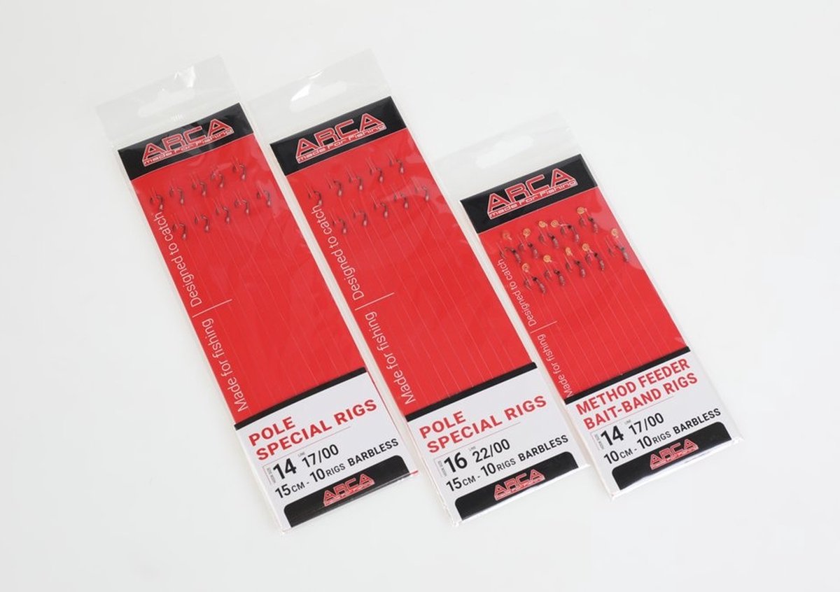 Arca Method Feeder Bait-Band Rig F1624 Barbless 10cm (10pcs) - Maat : Haak 16 - 0.17mm