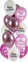 Folat - Ballonnen Party Queen (12 stuks - 33 cm)