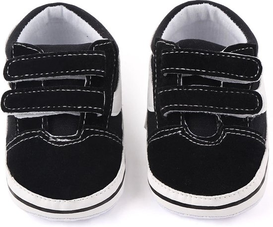 Baby schoentjes - babysneakers van Completebabyuitzet - klittenband - Schoenmaat 20-21 - 12-18 maanden - (13cm) - zwart - Completebabyuitzet