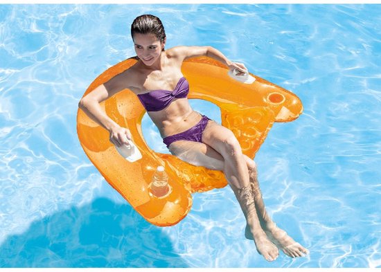 vrek Tegenstrijdigheid spelen Intex Sit'n Float Lounge Luchtbed Oranje 147X99 CM - Luxe Strand Luchtbed -  Zwembad... | bol.com