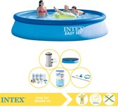 Intex Easy Set Zwembad - Opblaaszwembad - 396x84 cm - Inclusief Afdekzeil, Onderhoudspakket, Filter en Onderhoudsset