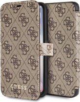 Guess 4G Wallet Book Cover - Geschikt voor Apple iPhone X/XS (5.8") - Bruin