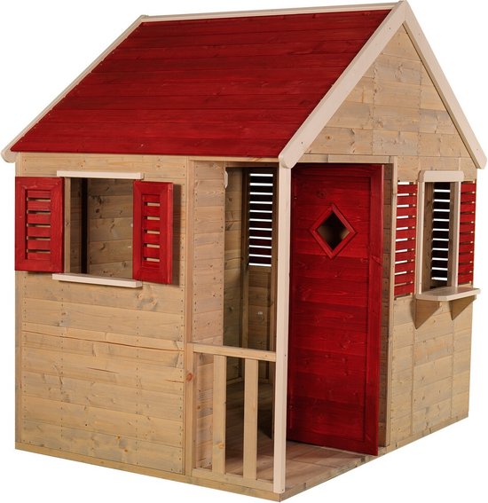 Wendi Rood Wendi Toys Houten speelhuis Krokodil - 155x120x168cm - Rood | bol