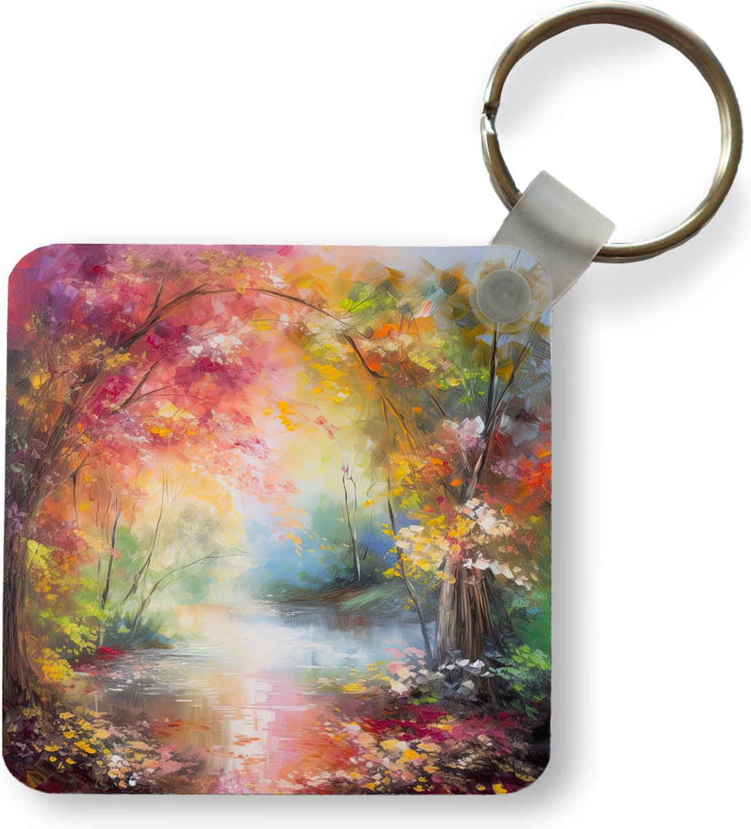 Sleutelhanger - Uitdeelcadeautjes - Landschap - Olieverf - Kleurrijk - Natuur - Plastic