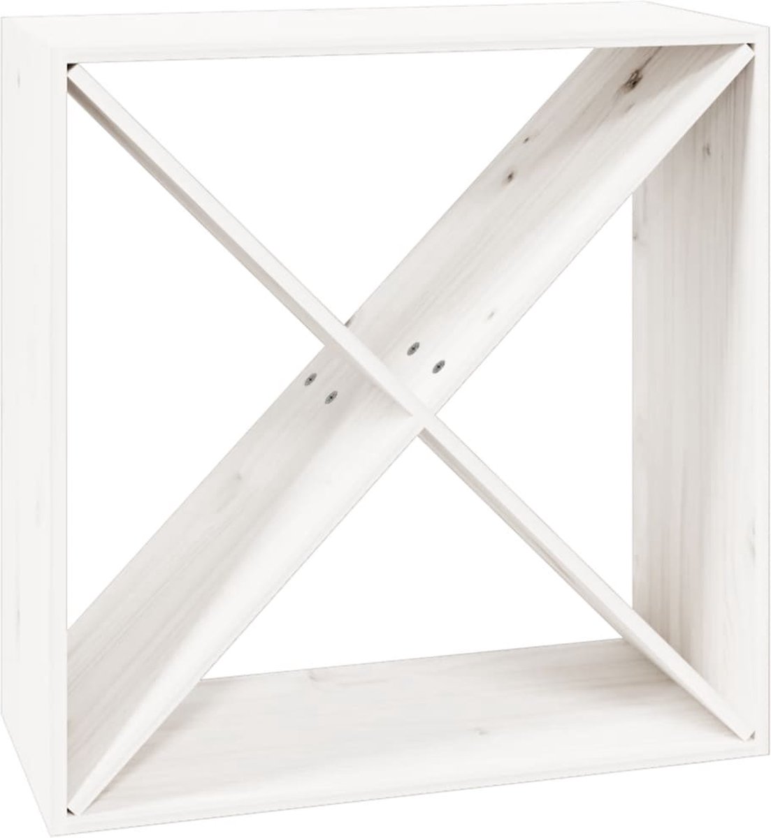vidaXL - Wijnkast - 62x25x62 - cm - massief - grenenhout - wit