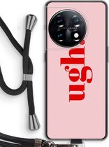 Case Company® - Hoesje met koord geschikt voor OnePlus 11 hoesje met Koord - Ugh - Telefoonhoesje met Zwart Koord - Bescherming aan alle Kanten en Over de Schermrand