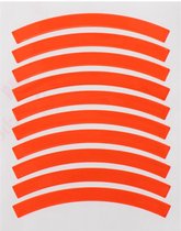 Reflecterende velg sticker - Fietsbanden - set van 10 - Donker oranje