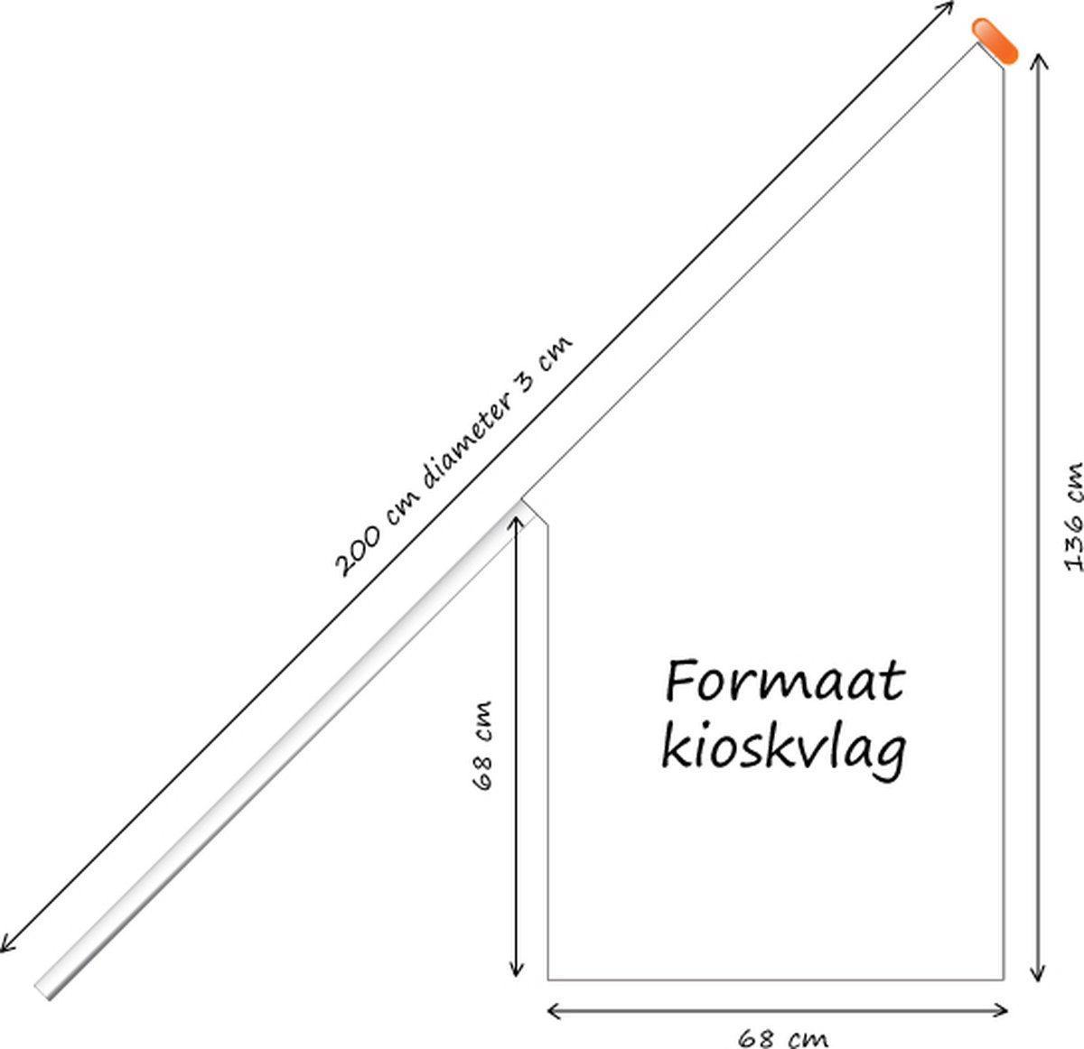 Drapeau Publicitaire Glacé QSUM - 2,1m - Kit Complet Avec Mât
