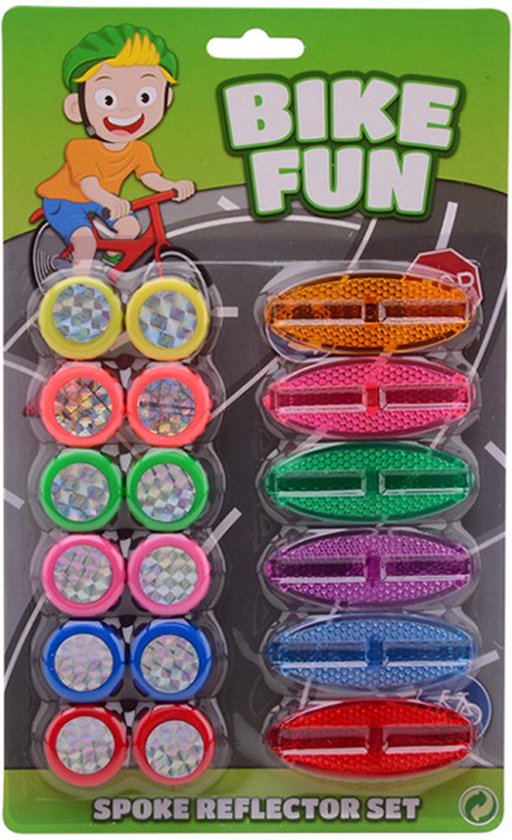 Foto: Reflector fiets reflectoren spaakreflectoren spaakverlichting fiets accessoires multicolor 18 stuks