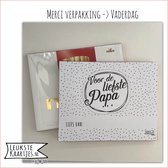 Kaartkadootje Merci -> Vaderdag - No:03 (Voor de Liefste PAPA-Stippen-Zwart/Wit) - LeuksteKaartjes.nl by xMar