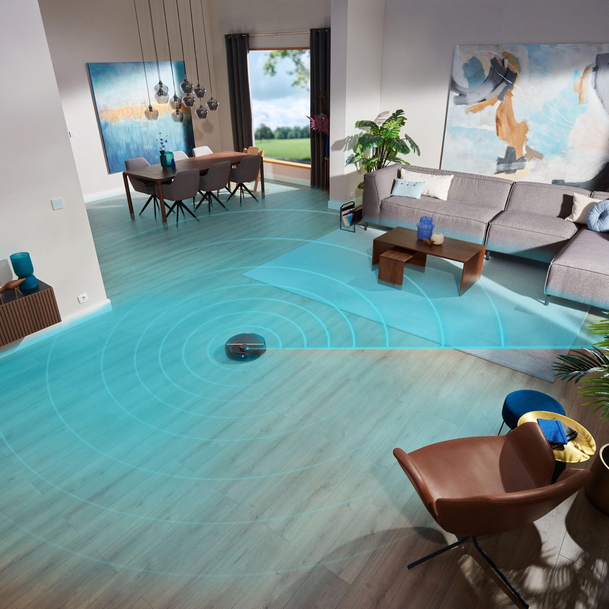 Afbeelding 3 van Philips HomeRun Aqua 7000 Series XU7000/01 - Robotstofzuiger met Dweilfunctie - Zwart / Goud - App Connected