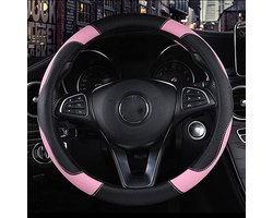 Auto Stuurhoes Ademende Anti Slip Pu Lederen Steering Covers Geschikt 37-38Cm Auto Decoratie Koolstofvezel