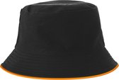 LED vissershoedje - Bucket hat - Unisex - Met micro USB kabel - 60 cm - Polyester - zwart - oranje