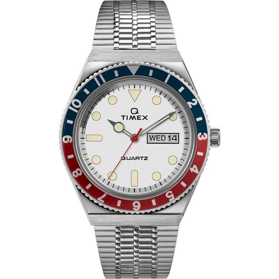 Timex Q Reissue TW2U61200 Horloge Staal Zilverkleurig O 38 mm bol