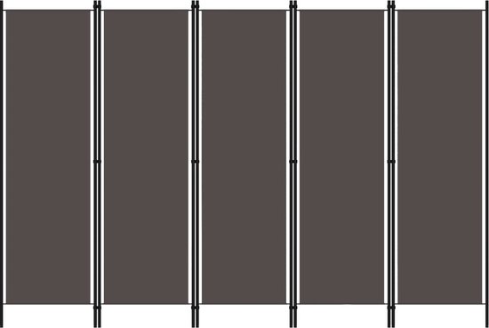 vidaXL - Kamerscherm - met - 5 - panelen - 250x180 - cm - antraciet