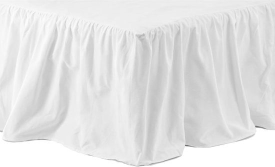 Venture Home Jupe de lit Pixy 200x120 cm coton blanc