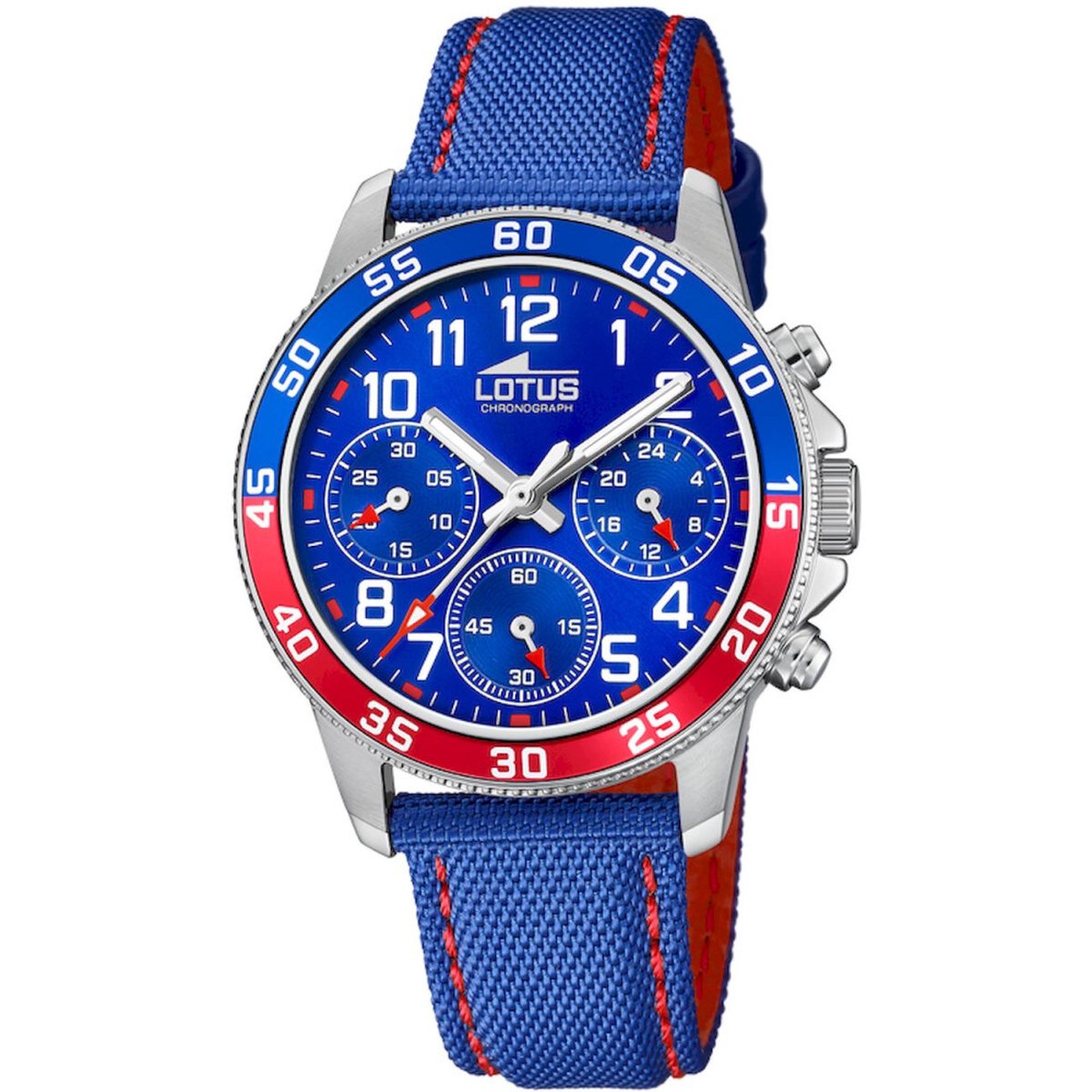 Lotus Junior Horloge - Lotus mensen horloge - Blauw - diameter 36 mm - roestvrij staal
