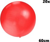 20x Mega Ballon 60 cm rouge - Ballon carnaval festival party fête anniversaire pays thème air hélium