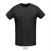 Zwart -Tshirt- Sol's- mannen- XXL- gewoon zwart shirt
