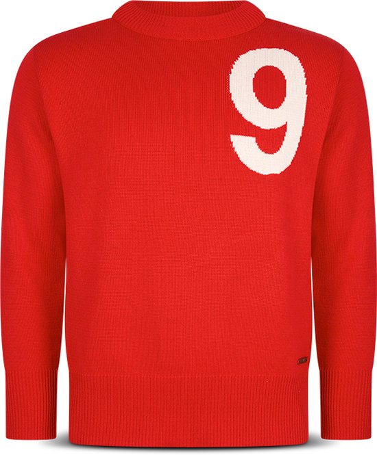 Sweater Nummer 9 - Rood - Maat XL - Heren Trui