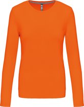 Damesshirt met lange mouwen en ronde hals Orange - L