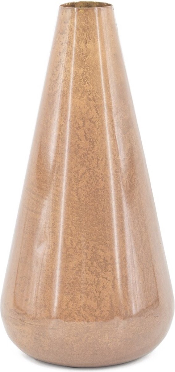 homebound by ky Vaas metaal peach marble | 5,5x18x34cm | bloemenvaas peach Roze