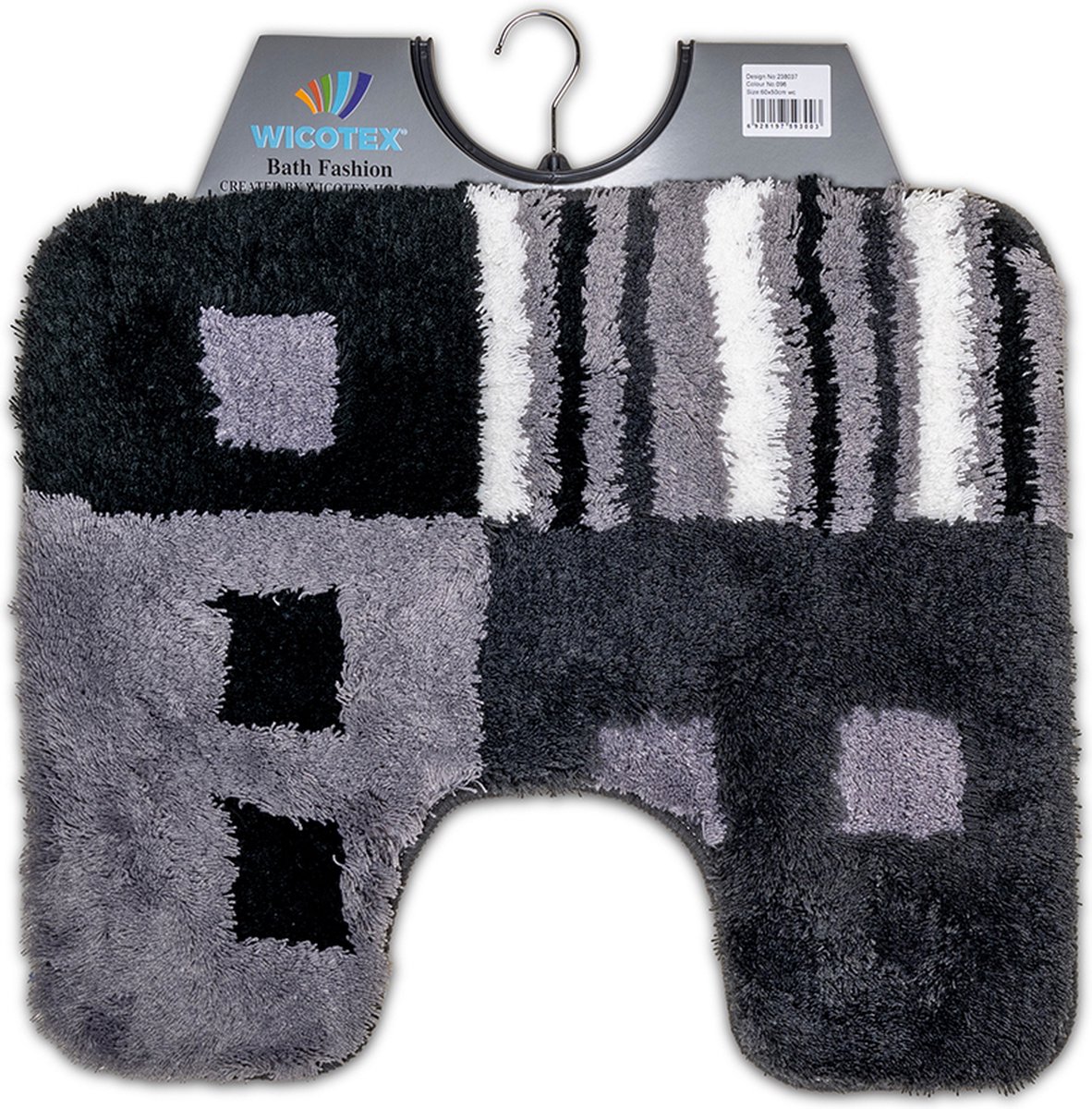 Wicotex -Toiletmat modern Grijs - Antislip onderkant - WC mat met uitsparing - Afmeting 50x60cm