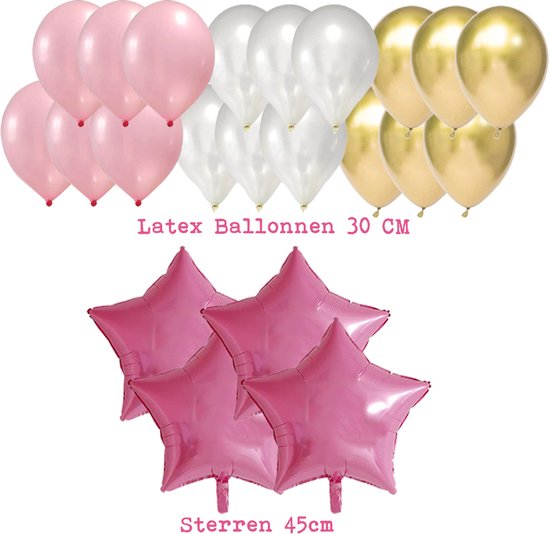 30 Jaar Helium Ballon Roze - Gevuld Met Helium - 46 cm
