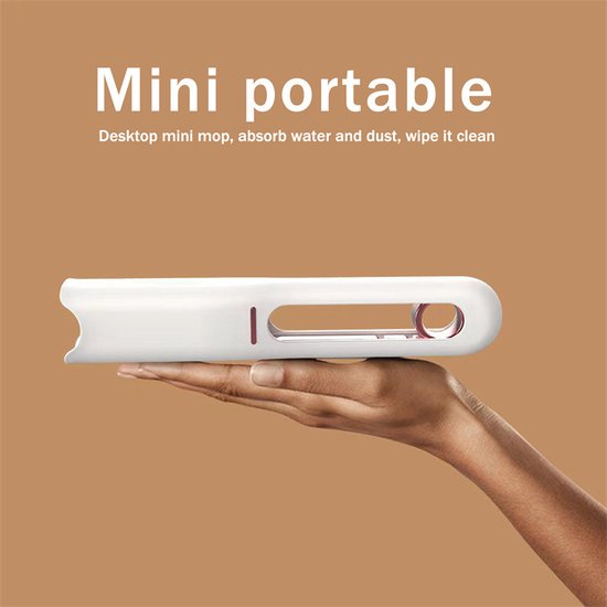 Mini-mop met automatische doekwisseling, dweil met drukklemsysteem met