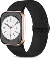 Smart Watch elastische nylon horlogeband – zwart - Apple Watch - bandje 38/40/41 mm (M) - Series 1 2 3 4 5 6 7 SE - Smartwatch iWatch horloge band - elastisch NYLON