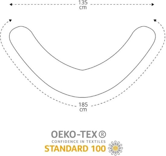 Snoozzz Voedingskussen Premium Kwaliteit - 185 cm – Microparel Vulling – Luxe Draagtas – Wasbare Hoes - Champagne