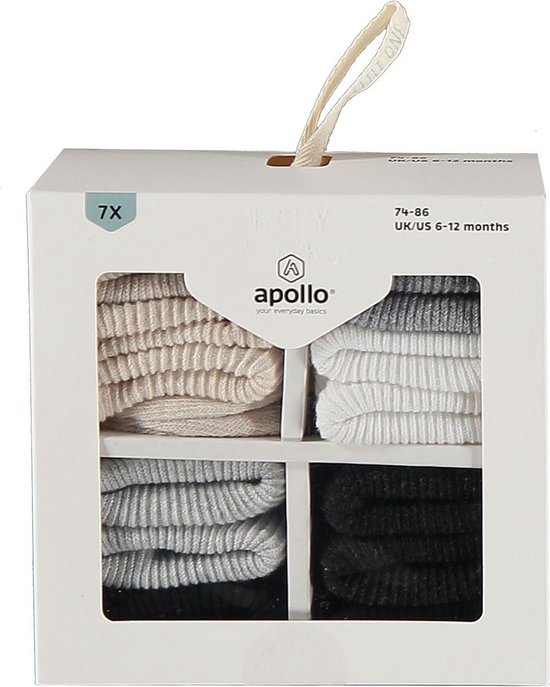 Apollo - Baby Sokken - Giftbox - Multi Unisex - 0/6 Maanden - Baby sokjes - Kraam cadeau - Baby cadeau