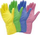 Afwashandschoenen - Maat L - Latex - Multicolor - 4 Paar - Schoonmaak - Keuken - Huishoudhandschoenen