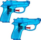 Cepewa Pistolet à eau Splash Gun - 4x - petit modèle - 12 cm - bleu - Water speelgoed