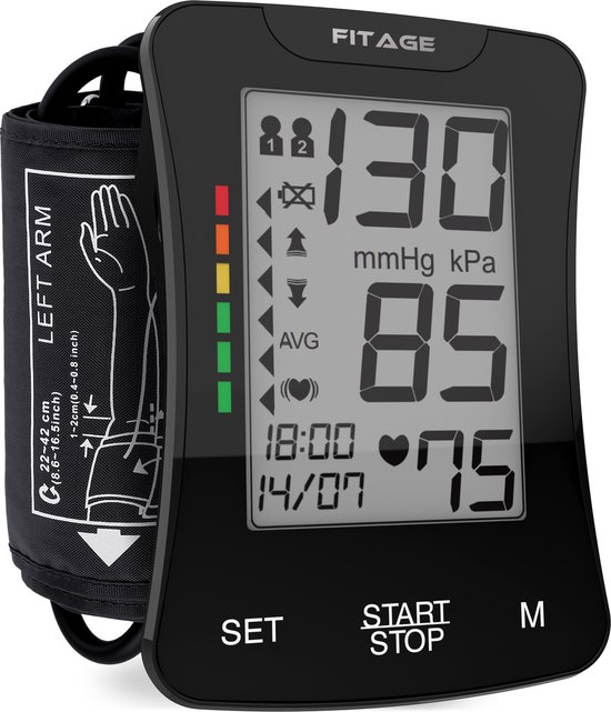FITAGE Medische Bovenarm Bloeddrukmeter - Bloeddrukmeters - Hartslagmeter -...