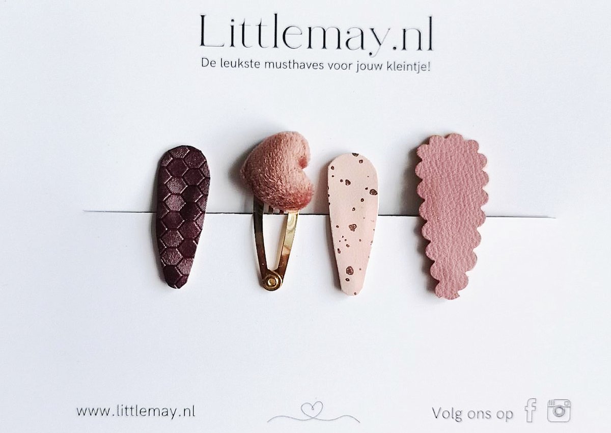 Haarclips | Littlemay.nl | Haarsetje Noor | Haarclips | Handgemaakt | 3cm