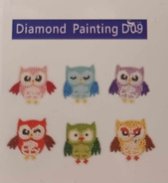 Diamond painting - stickers om zelf te beplakken - Uilen 6 stuks