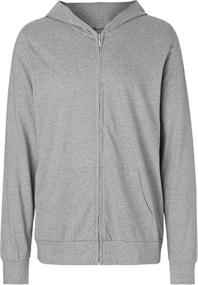 Unisex Jersey Hoodie met capuchon en rits Sport Grijs