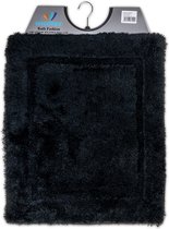 Wicotex-Bidetmat-tapis de toilette-tapis de toilette uni noir-Fond anti-dérapant