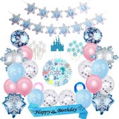 Joya Party® Décoration d'anniversaire sur le Thema de la Frozen | Décoration Kinder | Pack de fête sur le Thema de la Reine des Frozen | Fête d'enfants | 96 pièces