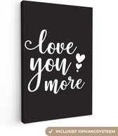 Tableau sur toile Proverbes - Citations - Je t'aime plus - 80x120 cm - Décoration murale