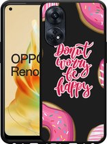 Cazy Hoesje Zwart geschikt voor Oppo Reno8 4G T Donut Worry