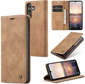 CaseMe Book Case - Geschikt voor Samsung Galaxy A34 Hoesje - Bruin