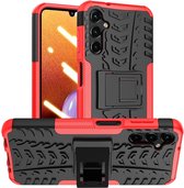 Coverup Rugged Kickstand Back Cover - Geschikt voor Samsung Galaxy A14 Hoesje - Rood